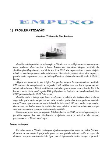 1) PROBLEMATIZAÇÃO - Propostas para o Ensino de Física