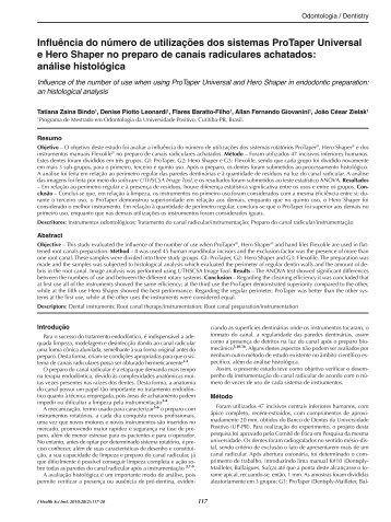 Influência do número de utilizações dos sistemas ProTaper ... - Unip