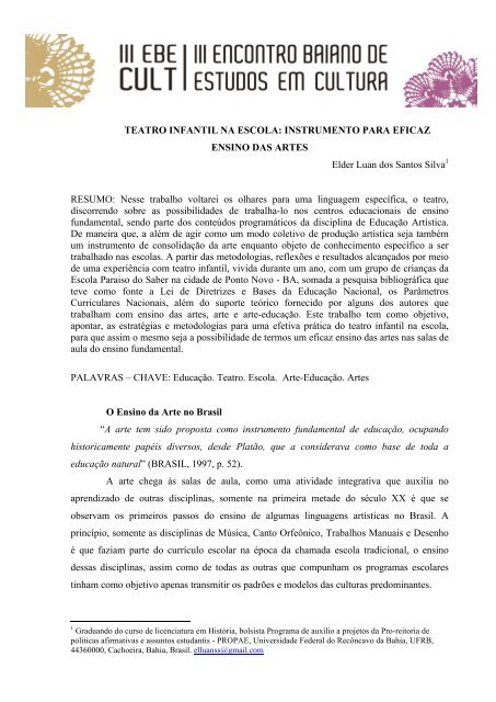 PDF) A nova Proposta de ensino do Teatro