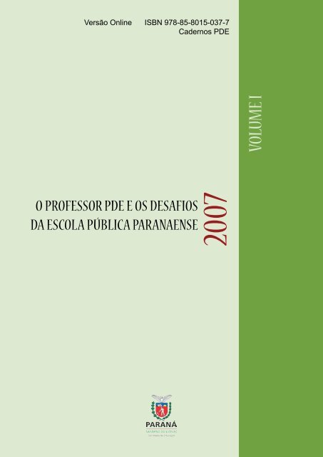 VOLUME I - Secretaria de Estado da Educação do Paraná