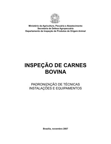 INSPEÇÃO DE CARNES BOVINA - Ministério da Agricultura