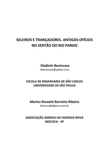 seleiros e trançadores. antigos ofícios no sertão do rio pardo