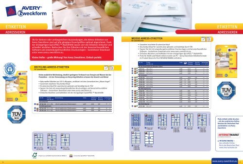 ETIKETTEN - Avery Zweckform