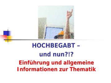 Hochbegabt - und nun?!? Eine Einführung in die Thematik - Auguste ...