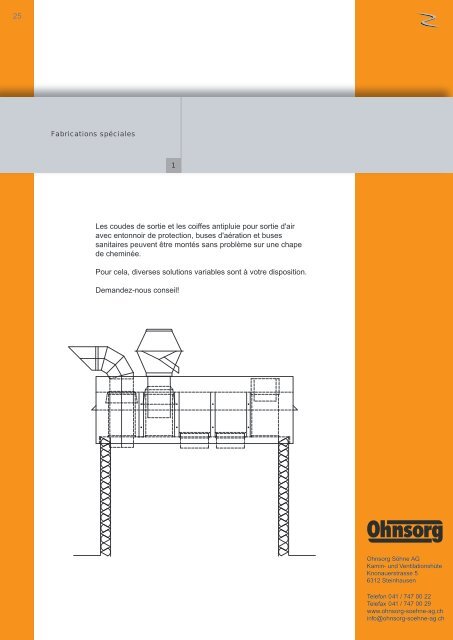 Coiffes de cheminées et d'aération en métal - Ohnsorg Söhne AG