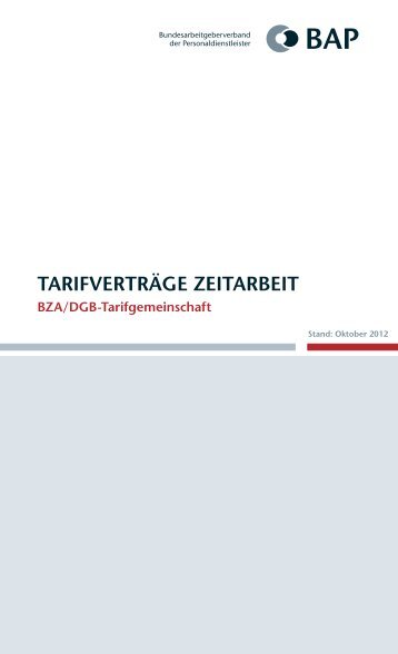 BZA/DGB-Tarifvertrag 2012 (PDF) - BAP