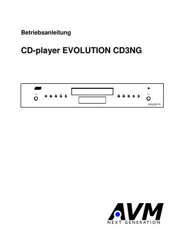 CD-player EVOLUTION CD3NG - AVM Next Generation Audio ...