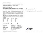 Operating Instructions P2 - AVM Next Generation Audio ...