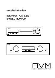 Operating Instructions C8/9 - AVM Next Generation Audio ...