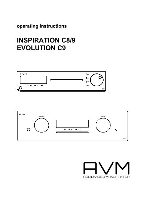 Operating Instructions C8/9 - AVM Next Generation Audio ...