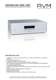 Productinformation english CD8 1.0 - AVM Audio