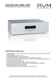 Produktinformation CD8 Familie - AVM Next Generation Audio ...