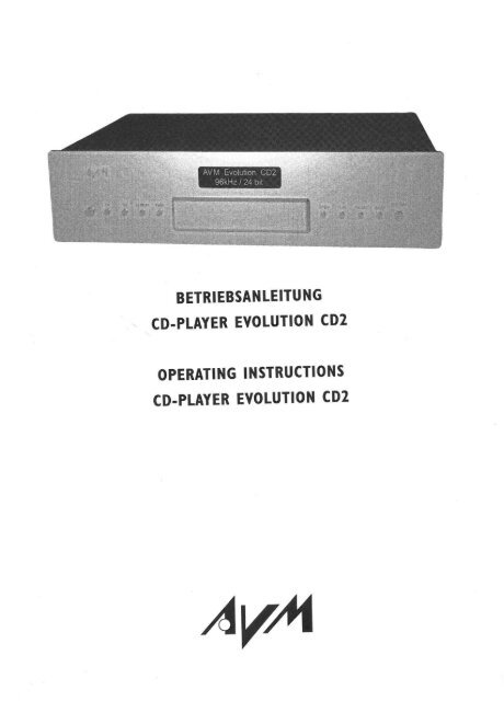 betriebsanleitung cd-player evolution cd2 operating instructions cd ...
