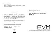 operating instructions RC5 C8&9 - AVM Audio