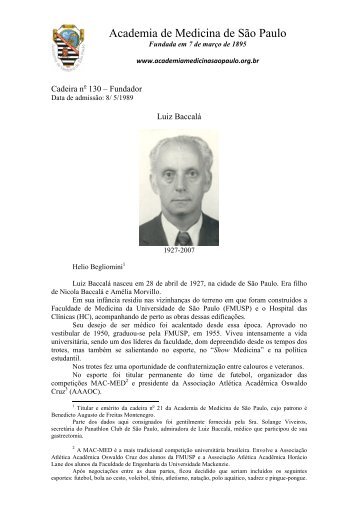 Luiz Baccalá - Academia de Medicina de São Paulo