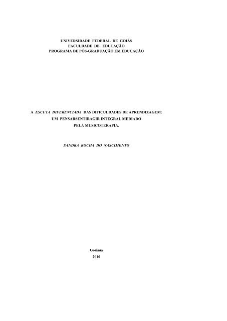 completa - Faculdade de Educação - UFG