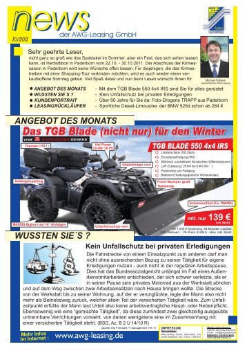 Das TGB Blade (nicht nur) für den Winter - AWG Leasing