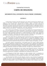 CARTA DE BOLOGNA - Instituto Paulo Freire