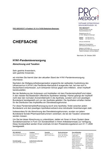 PRO MEDISOFT · Postfach 16 14 · 74306 Bietigheim-Bissingen