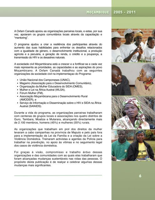 moçambique 2005 - 2011 - Oxfam Canada
