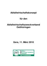 Abfallwirtschaftskonzept 2010-2014 - (AWV) Ostthüringen