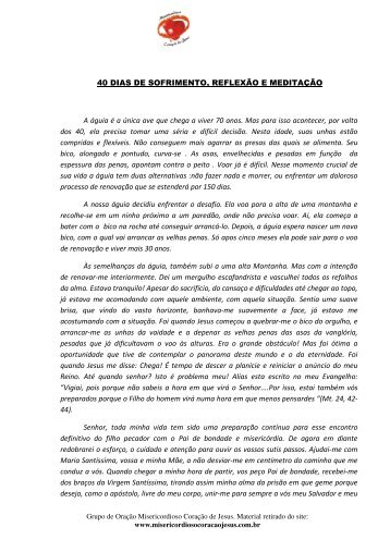 40 DIAS DE SOFRIMENTO, REFLEXÃO E MEDITAÇÃO A águia é a ...