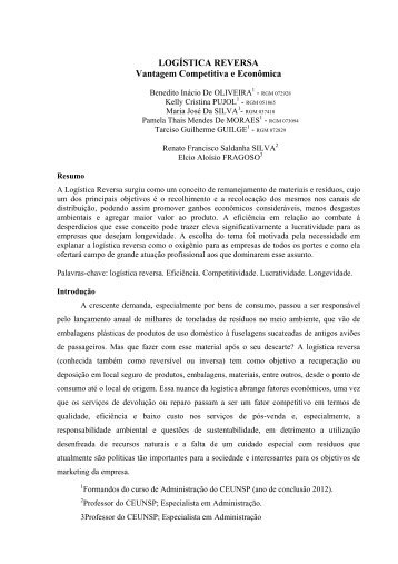 24. LOGÍSTICA REVERSA: Vantagem Competitiva e Econômica