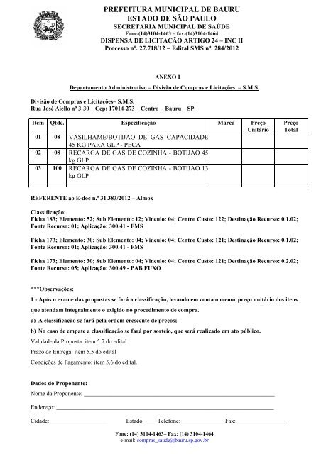 27.718- 12 - DL - vasilhame e recarga de GLP - Prefeitura Municipal ...