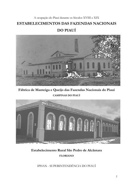 Estabelecimentos das Fazendas Nacionais do Piauí - Portal do Sertão