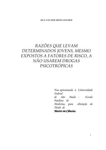 razões que levam determinados jovens, mesmo ... - Proad - Unifesp