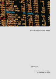 Geschäftsbericht 2007 - Baader Bank AG