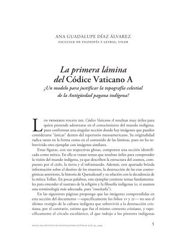 La primera lámina del Códice Vaticano A - Anales del Instituto de ...