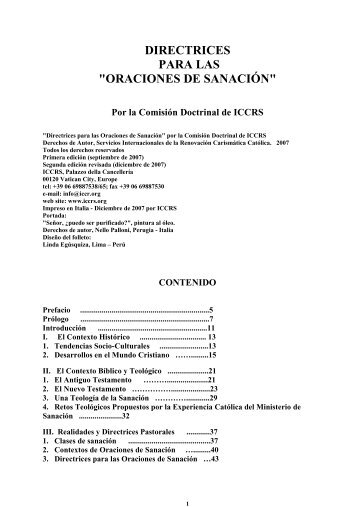 directrices para las "oraciones de sanación" - RCC-Argentina