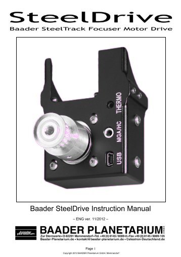 Baader SteelDrive Instruction Manual - Baader Planetarium