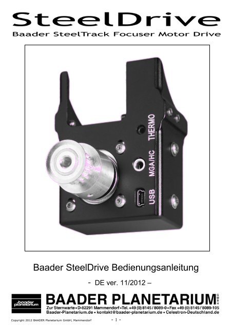 Baader SteelDrive Bedienungsanleitung - Baader Planetarium