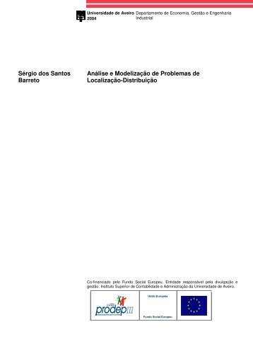 Sérgio dos Santos Barreto Análise e Modelização de Problemas de ...