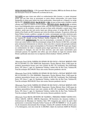 EDITAL DE HASTA PÚBLICA – O Dr Leonardo Marzola Colombini ...