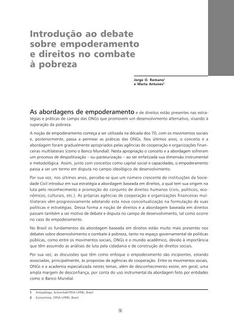 Empoderamento e direitos no combate à pobreza - ActionAid Brasil