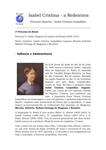 Isabel Cristina - a Redentora - MiniWeb Educação