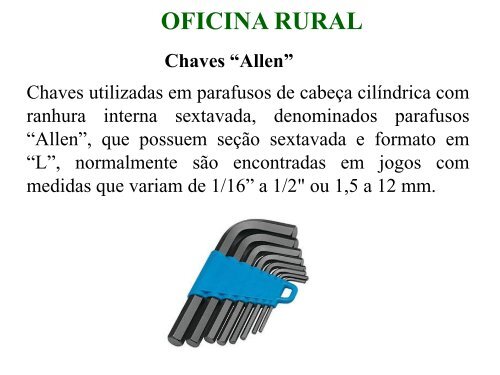 Curso Técnico em Agropecuária MECANIZAÇÃO AGRÍCOLA OFICINA RURAL