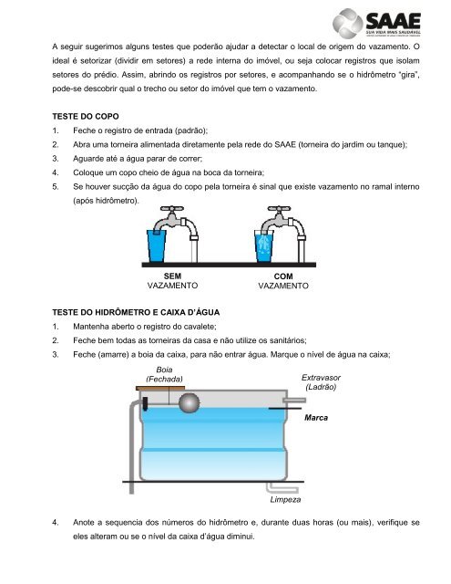 DETECÇÃO DE VAZAMENTOS OCULTOS DE ÁGUA Como ... - SAAE