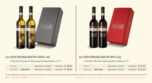 Geschenk-Ideen - Baden-Badener Winzergenossenschaft