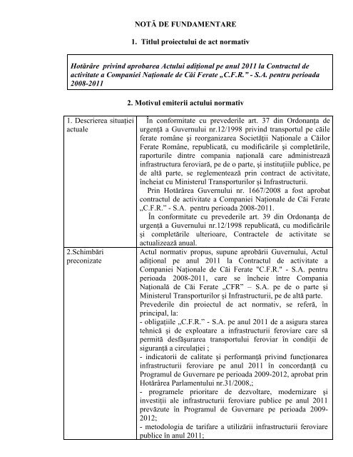 Textul proiectului - Ministerul Transporturilor