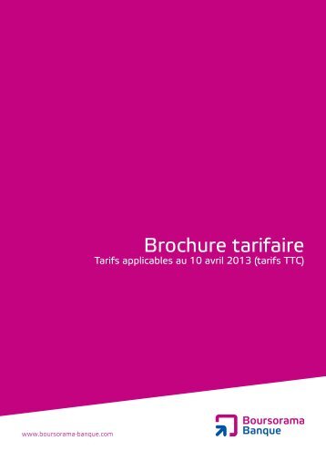 Brochure tarifaire - Boursorama