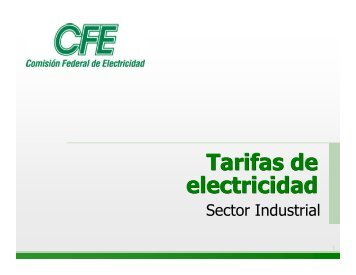 Tarifas de electricidad - Comisión Nacional para el Ahorro de Energía