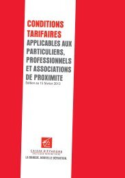 Conditions tarifaires applicables aux particuliers ... - Caisse d'épargne