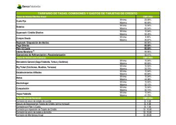 Tarifario - Banco Falabella