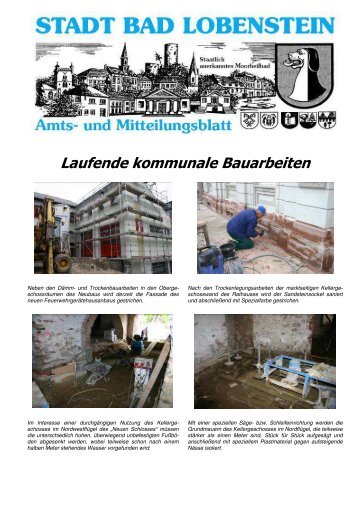 Laufende kommunale Bauarbeiten - Bad Lobenstein