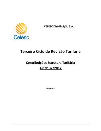 CELESC Distribuição SA Terceiro Ciclo de Revisão Tarifária ... - Aneel