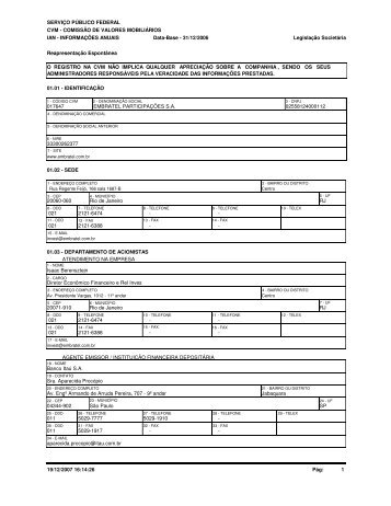 COMISSÃO DE VALORES MOBILIÁRIOS IAN ... - Embratel